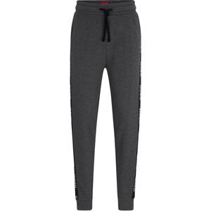 Брюки спортивные с манжетами и лентой с логотипом, мужские, Gray HUGO BOSS, серый