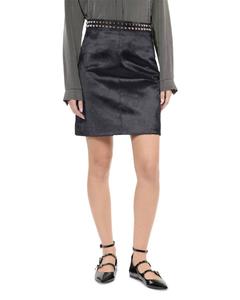 Черная кожаная юбка из мохера The Kooples, черный