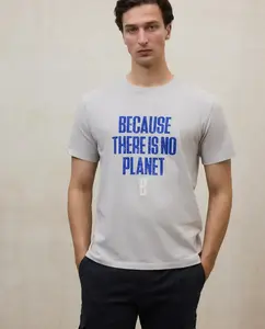 Мужская футболка с коротким рукавом и принтом на груди Ecoalf, светло-серый