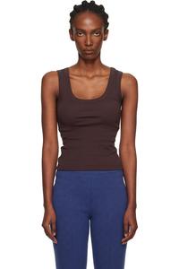 Flore Flore Коричневая майка с холмистым рисунком