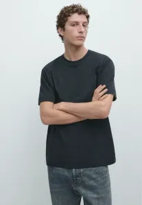 Базовая футболка с коротким рукавом и круглым вырезом Massimo Dutti, Mottled Dark Blue