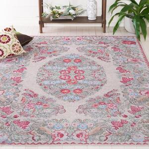 Ковер SAFAVIEH, 161 x 229 см,  Washable коллекция Besarabian, бежевый и sage, цветочный дизайн, противоскользящий, идеально для гостиной, спальни, домашнего офиса, столовой (BES222B)