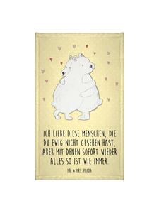 Mr. & Mrs. Panda Полотенце с изображением полярного медведя и надписью пастельно-желтого цвета