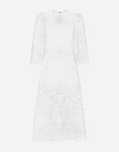 Хлопковое платье миди с вырезами Dolce & Gabbana, белый