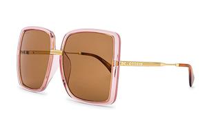 Очки солнцезащитные женские Gucci крупные, коричневый / розовый