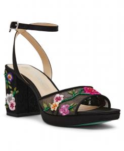 Женские сандалии Kenni с ремешком на щиколотке Betsey Johnson, Black Floral Multi
