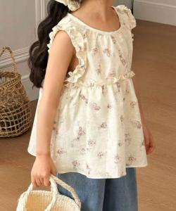 Топ без рукавов с цветочным принтом Aimoha Kids, цвет Yellow