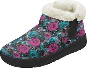 Женские зимние ботинки на низком каблуке, водонепроницаемые, легкие, теплые, с плюшевой отделкой, противоскользящие модные ботинки, размеры 36-44 Quxjehoe, Rose