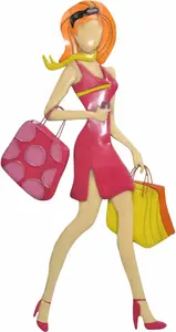 HOFMANN LIVING AND MORE предмет декора "Шоппинг 2", настенный декор, из металла 40х80х2 см, цвет bunt