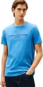Мужская футболка Tommy Hilfiger Regular Fit с вышитым логотипом Tommy, коллекция 2024, размер L, белая, Kettle Blue.