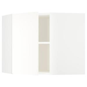 Угловой настенный шкаф с полками METOD IKEA, 68x37x60 см, цвет white/vallstena white