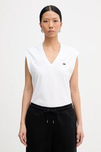 Хлопковый топ ikon Karl Lagerfeld, белый