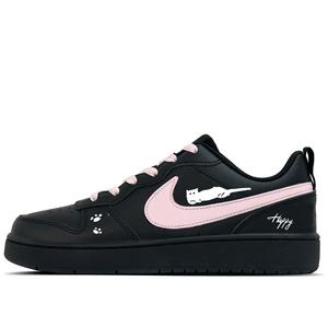 Court Borough Pink Nai устойчивые к истиранию нескользящие низкие детские скейтбординг кроссовки Pink для подростков Nike, черный