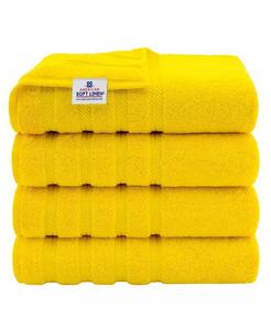 Роскошный набор банных полотенец American Soft Linen Edison из 100% турецкого хлопка, 4 шт, желтый