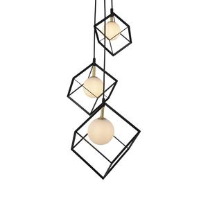 Подвесной светильник Näve Cadre, матовое стекло/алюминий - 3 лампы