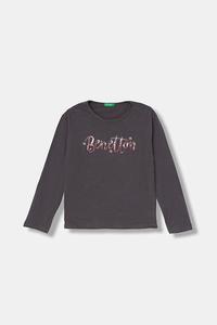 Детская хлопковая кофта с длинным рукавом United Colors Of Benetton, серый