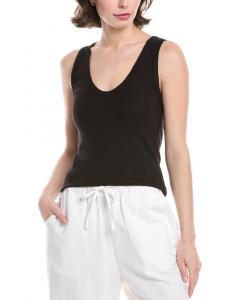 Enza Costa Scallop Edge Pointelle Tank, черный