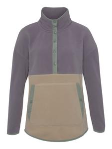 Polarino Флисовый свитер бежево-светло-фиолетового цвета