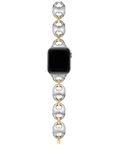 Женский браслет The Double T Link из двухцветной нержавеющей стали для Apple Watch 38-46 мм Tory Burch