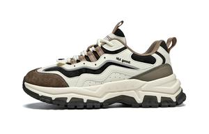 Низкие кроссовки Unisex с противоскользящей подошвой и дышащим верхом HLA, белый коричневый (leather surface)