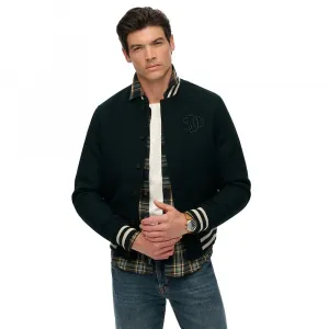 Куртка Superdry Varsity Monogram Wool bomber, зеленый
