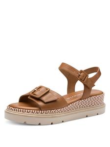 Tamaris Сандалии на танкетке коричневого цвета