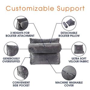 Подушка на танкетке Cheer Collection со съемной подушкой и спинкой, серый