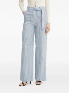 Полосатые брюки с поясом Fracomina, синий