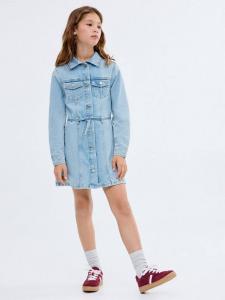 Детское платье с длинными рукавами Marta Denim Mango, Mid Blue