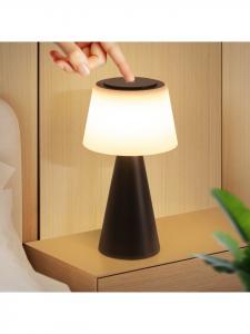 ZMH Настольная светодиодная лампа черного цвета, сенсорная регулировка яркости, 3600 мАч, беспроводная, работает от батареи