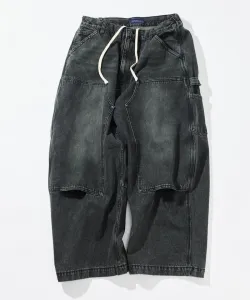 Очень широкие брюки-карандаш с изогнутым силуэтом и двойными коленями.