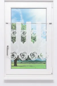 Штора для кафе, кружево Плауэн - Круги (Ш x В) 64 см * 60 см, белая Plauener Spitze