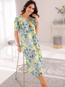 Ночная рубашка " Wäschepur" "Ночная рубашка", цвет Hellgrau-Gelb-Bedruckt