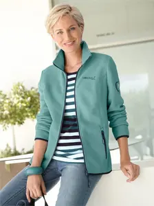 Повседневный образ флисовая куртка Casual Looks, зеленый