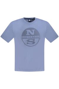 Мужская футболка North Sails хлопковая с фирменным принтом, светло-синий