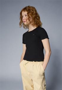 Футболка Tommy Hilfiger ESSENTIAL RUFFLE SLIM RIBBED TOP, Black