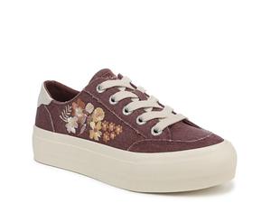 Кроссовки Blowfish Malibu Sadie Sun Platform Sneaker - Women's, Burgundy Floral Embroidery