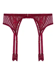 Пояс для чулок с кружевом Fleur Of England, красный