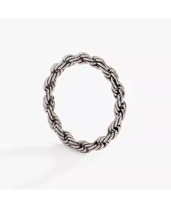 Замороженное французское веревочное цепочное кольцо Alex And Ani, silver