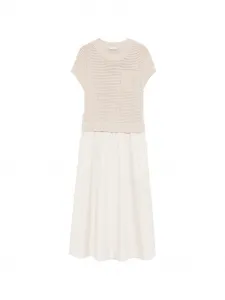 Вязаное платье с карманом Peserico, бежевый