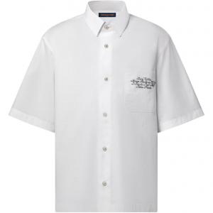 Рубашка с коротким рукавом с декоративными элементами LOUIS VUITTON, белый