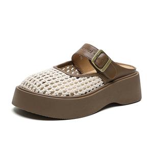 HUANAI Женские противоскользящие тапочки с закрытым носком бежево-коричневые, цвет Beige Brown