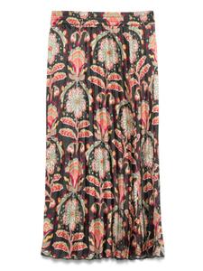 Юбка миди с принтом и складками Scotch & Soda, черный