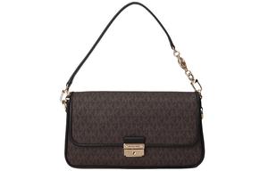 Сумка-багет на плечо Bradshaw Leather от MICHAEL KORS цвета желудь и черный