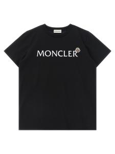 Футболка с логотипом Moncler Enfant, черный
