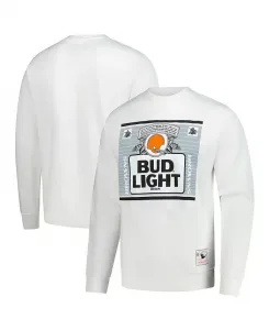 X Bud Мужская легкая белая толстовка The Crest Cleveland Browns Mitchell & Ness