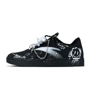 ANTA Active Dark Thorn Balance Slip Resistant Low top Skateboard Shoes Unisex Black White