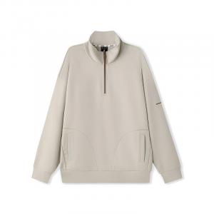 Skechers Толстовка унисекс, коричнево-серые, 0660, с воротником-стойкой, средней высоты