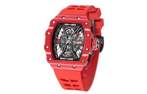 MARVEL Часы Hero Collection Mechanical Movement Rubber Strap Watch Men's Watch Black Dial