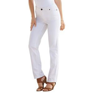 Женские джинсы Roaman's Plus Size Petite Invisible Stretch Iconic прямого кроя, цвет White Denim